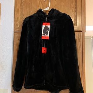 32 Degrees Women: plush Jacket with Hood Black